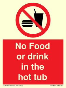 No Food or drink in the hot tub